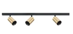 Designline Tube Pro komplett 1 meter spotskinne med 3 spotter GU10 - Svart/Messing