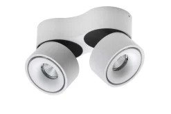 Easy W2100 Double takspot 2x10W 2700K Dimbar Hull for ledning - Hvit