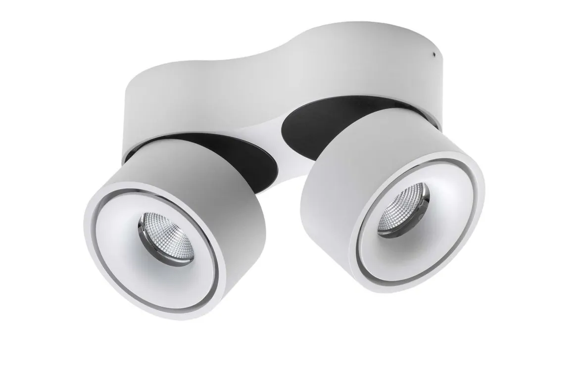 Easy W2100 Double takspot 2x10W 2700K Dimbar Hull for ledning - Hvit