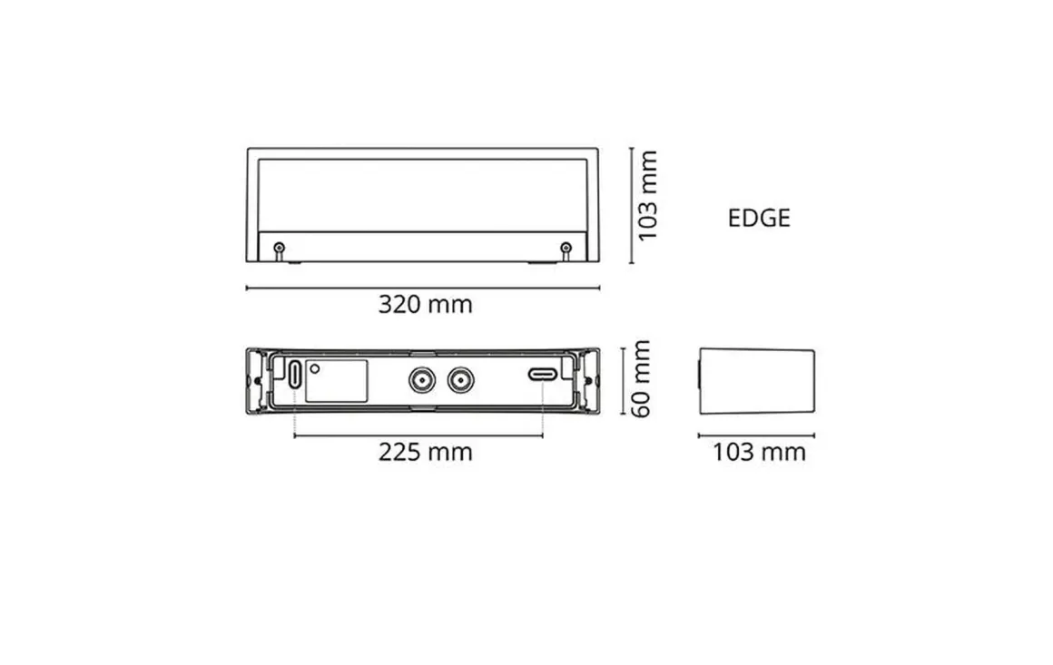 Edge direct vegglampe ned 10W 2700 Kelvin dimbar IP65 - Hvit