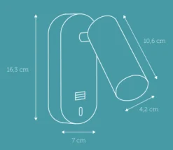 Ego vegglampe dimbar m/ USB - Hvit