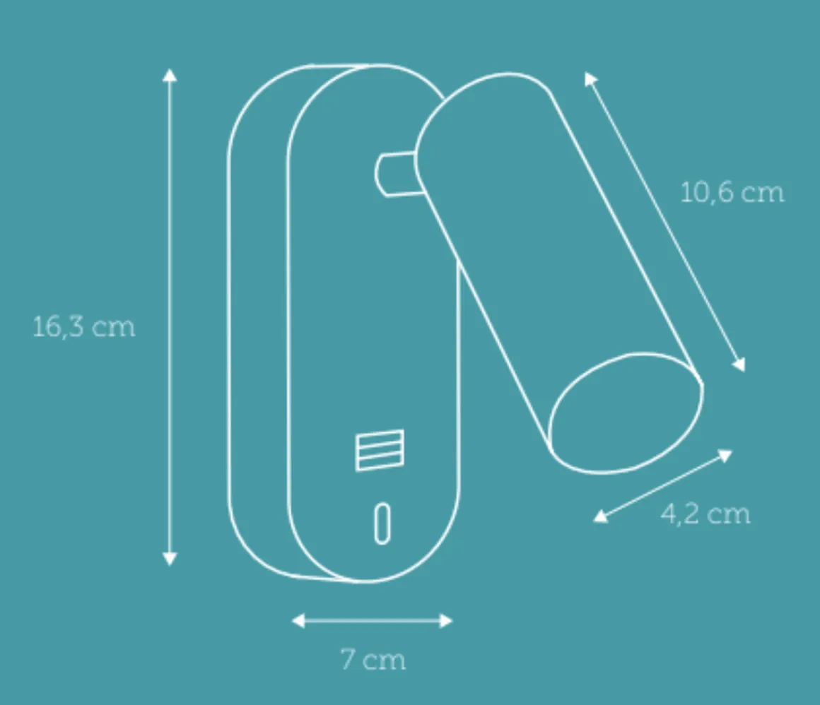 Ego vegglampe dimbar m/ USB - Hvit