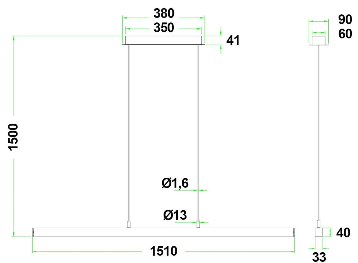 Era 1500 takpendel 27W LED 2700 Kelvin RA90 dimbar