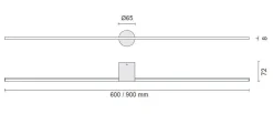 Eros 600 vegglampe IP44 dimbar Inwards - Svart