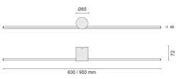 Eros 900 vegglampe IP44 dimbar - Svart