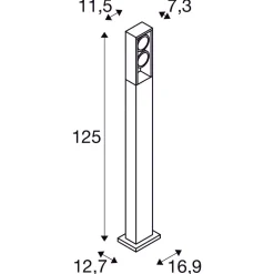 Eskina pullert 125 cm IP65 27W 3000/4000 Kelvin