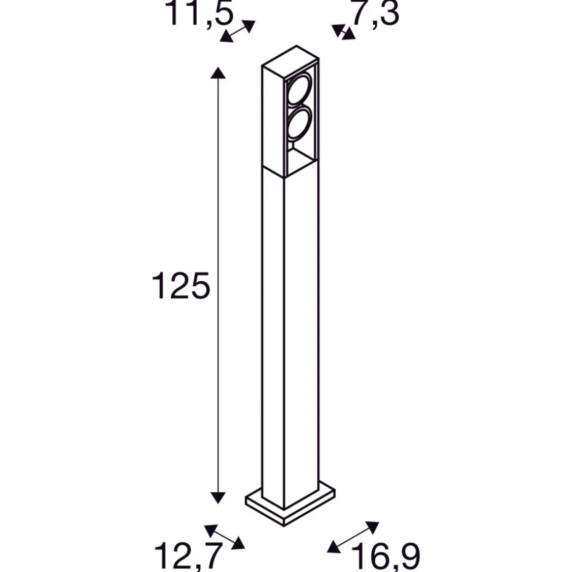 Eskina pullert 125 cm IP65 27W 3000/4000 Kelvin