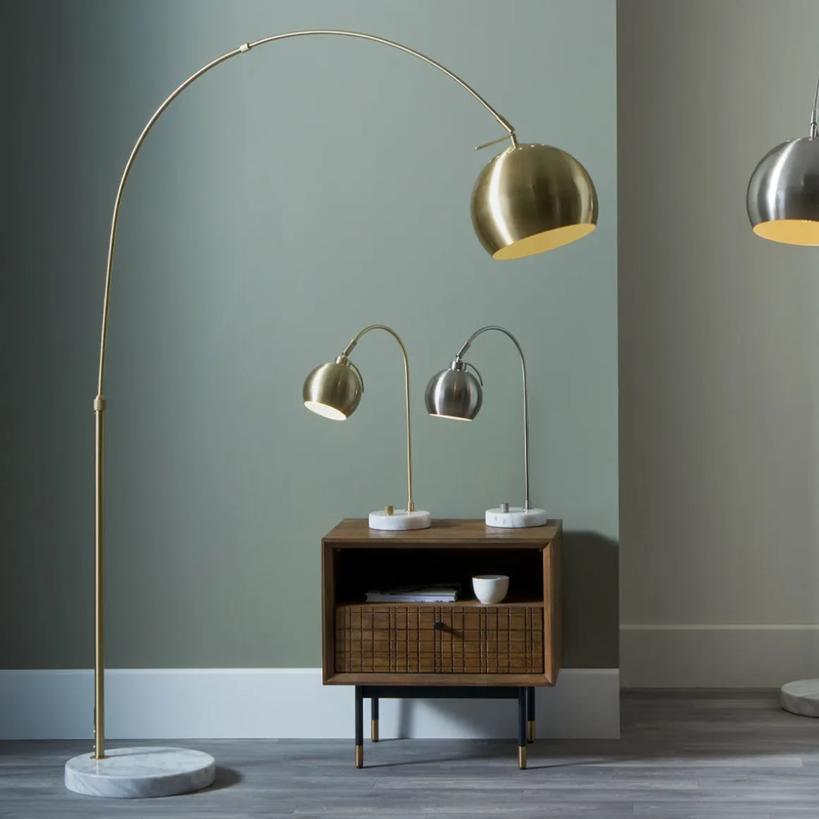 Feliciani gulvlampe 175 cm - Messing/Marmor