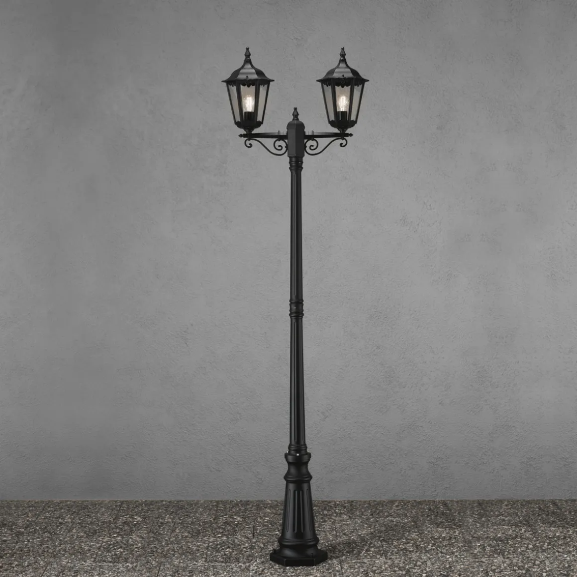 Firenze 2-arm stolpe - Svart 220cm