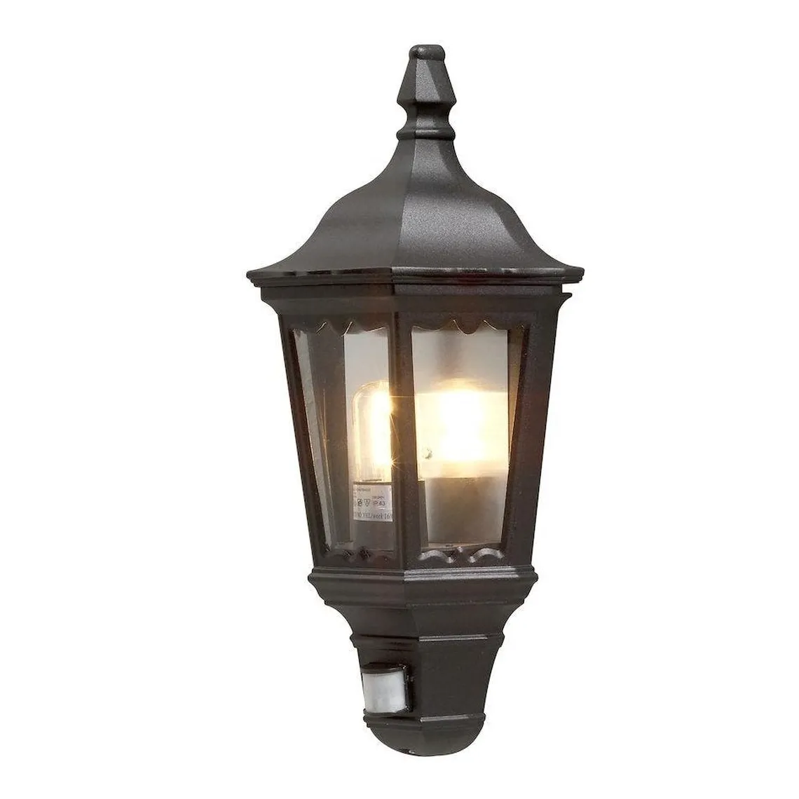 Firenze vegglampe utendørs med sensor - Svart