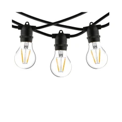 Garden Garland utendørs lysslynge 9 meter 15 lys IP65 ekstra slynge - Svart