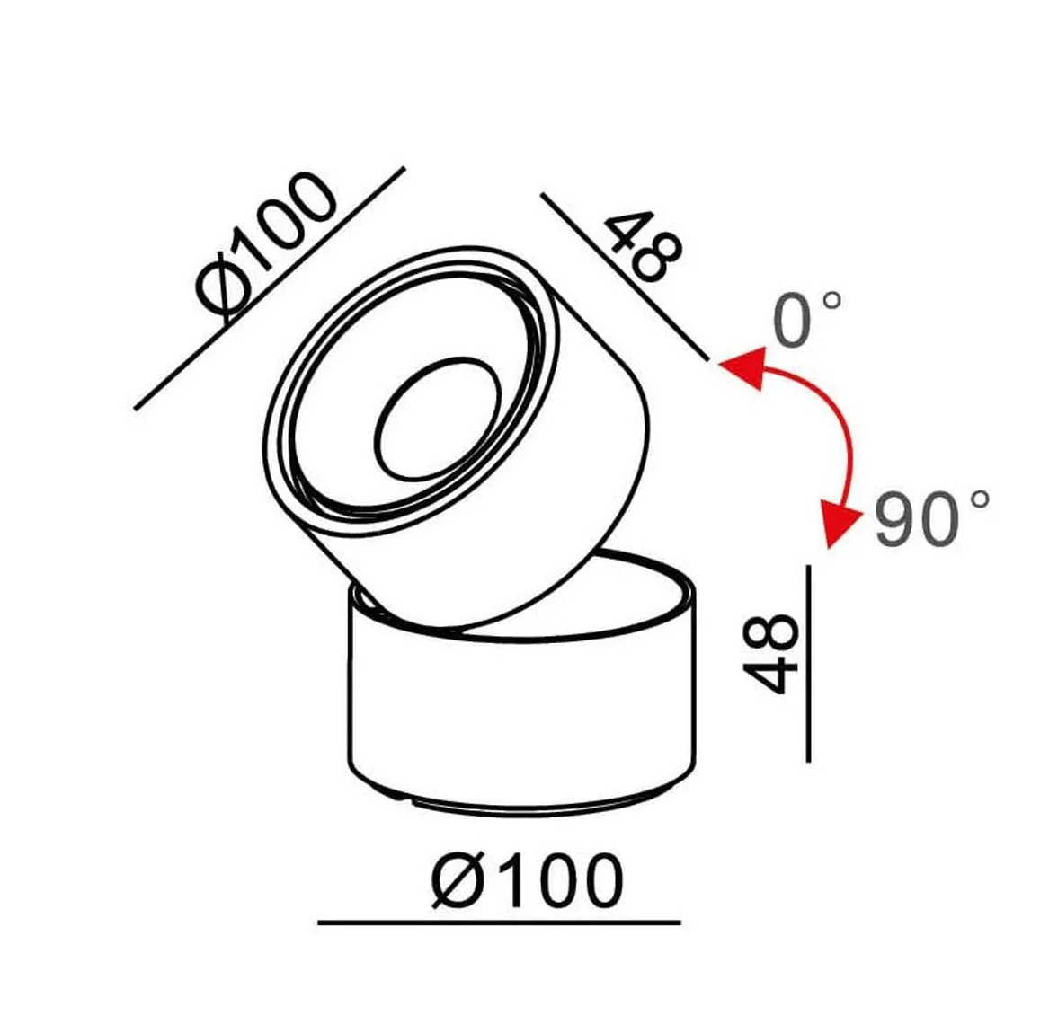 Glow utendørs tak/vegglampe 12,9W 3000 Kelvin IP65 - Dimbar