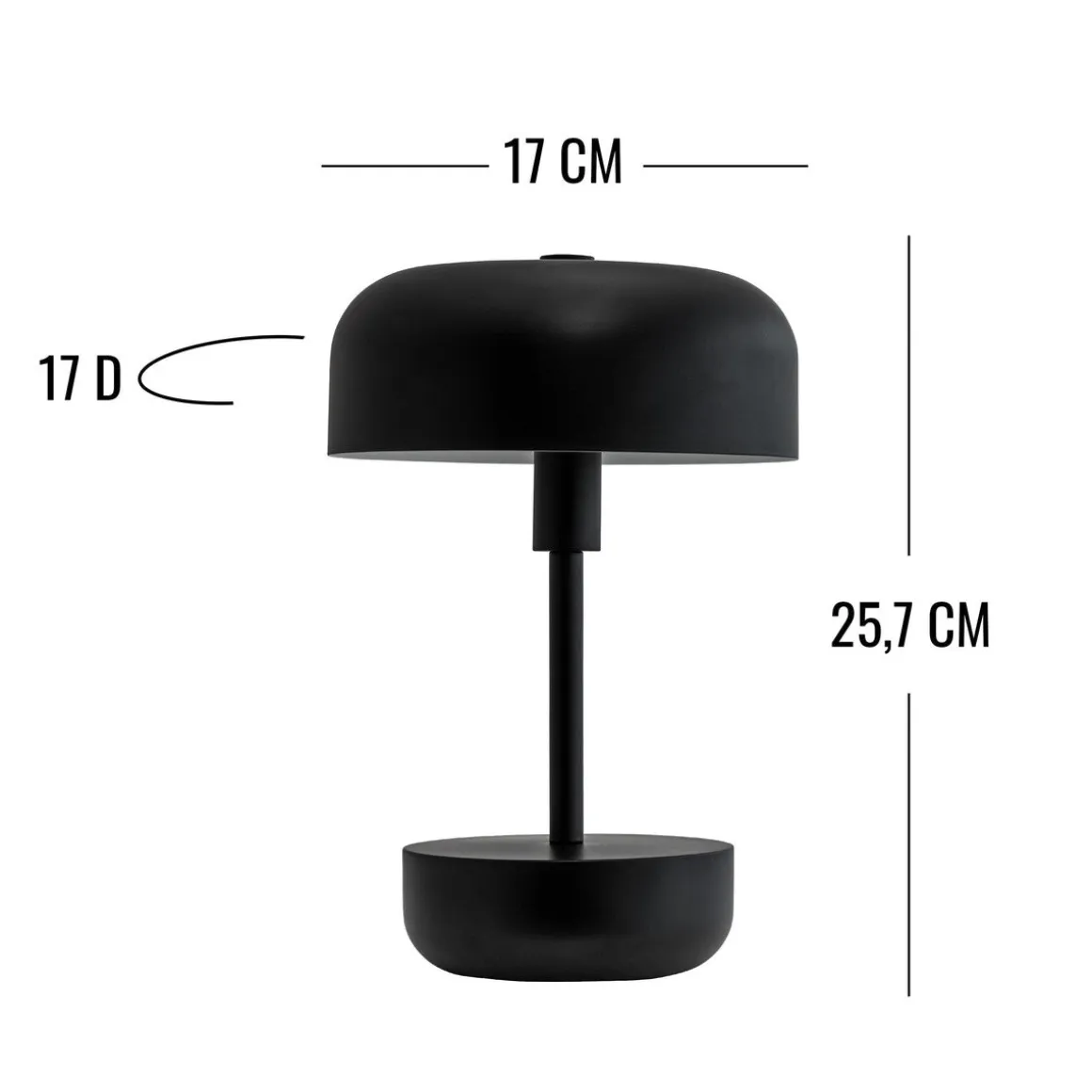 Haipot oppladbar bordlampe 3000 Kelvin 3W IP44