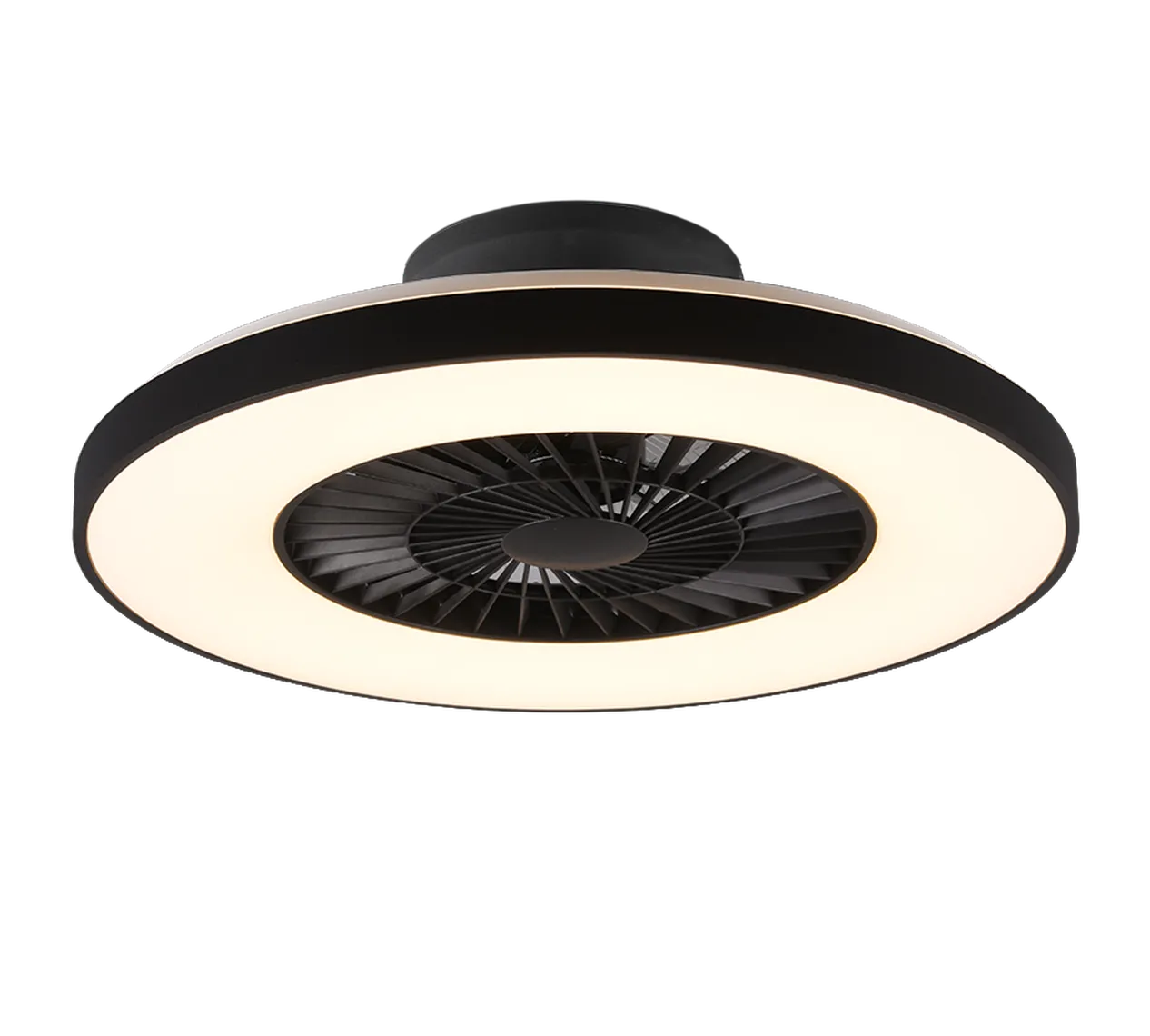 Halmstad tak vifte 3000-6500K 39,6W m/Fjernkontroll - Svart
