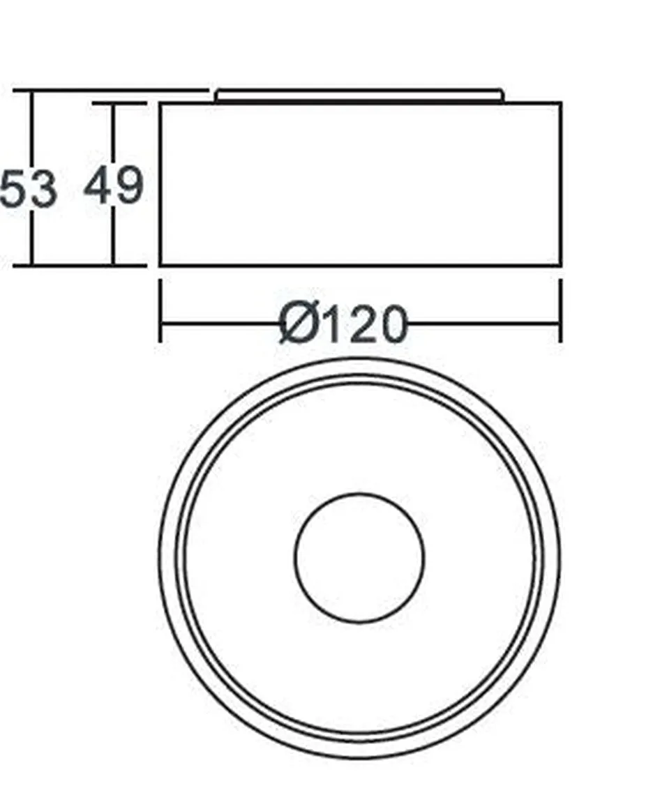 Halo 105 utenpåliggende downlight 8,9W Dimbar - Hvit
