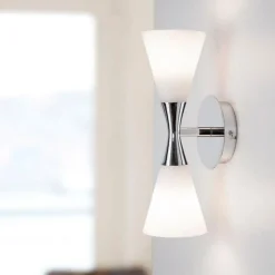 Harlekin Duo vegglampe - Krom