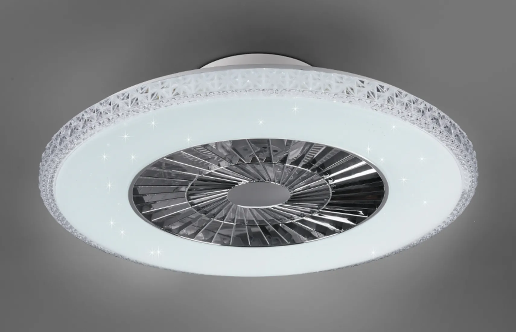 Harstad tak vifte 3000-6500K 39,6W m/Fjernkontroll - Kromfarget