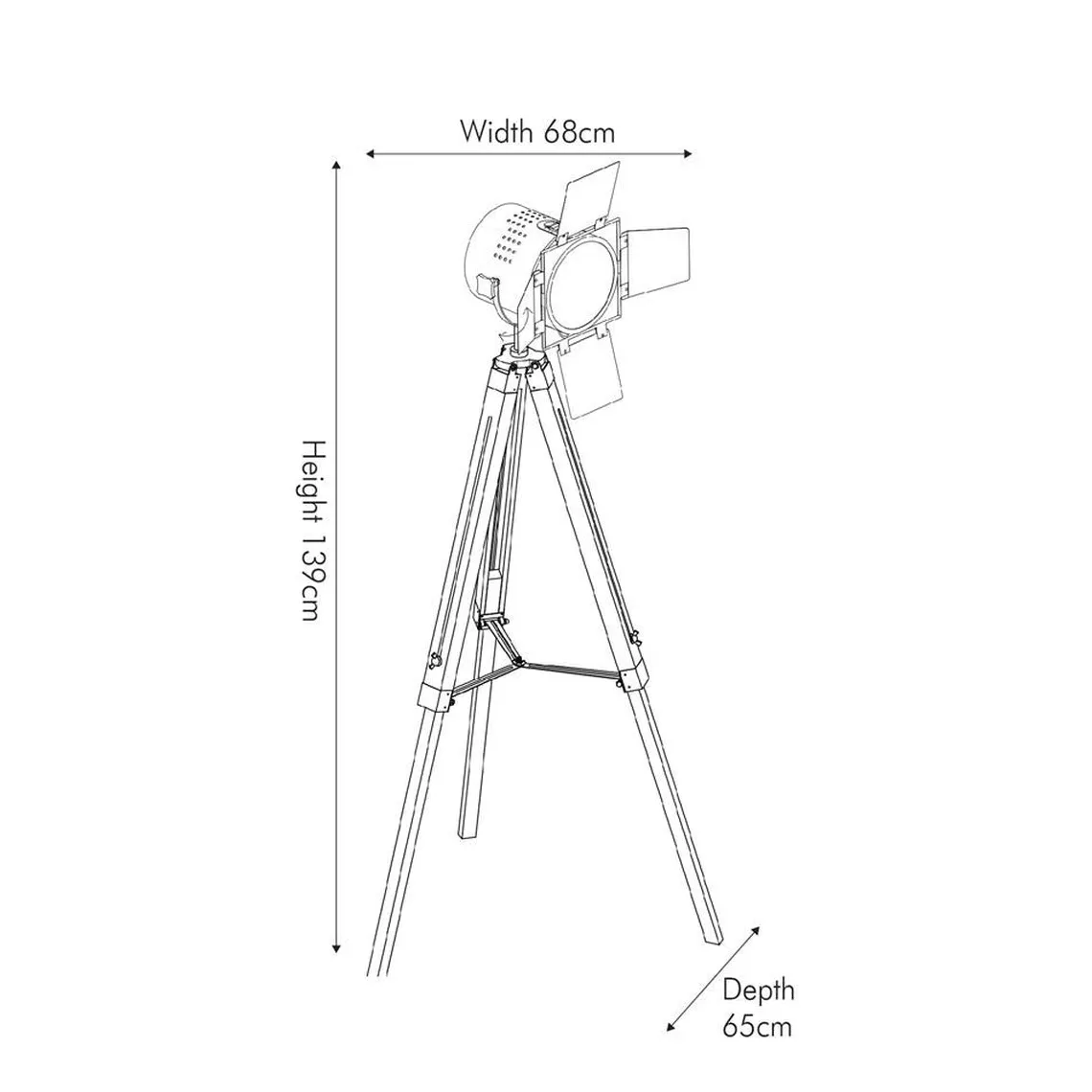 Hereford gulvlampe 139 cm - Svart/Kobberfarget