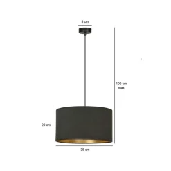 Hilde takpendel 35 cm - Svart/Gullfarget