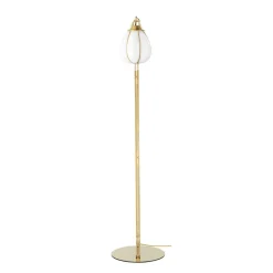 Hobo gulvlampe - Rå messing/Hvit