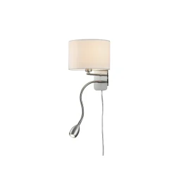 Hotel vegglampe - Nikkel/hvit