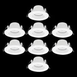 Icarus lavtbyggende downlight Isosafe 7W RA95 2700K 68-83 mm dimbar 8 pakning - Hvit