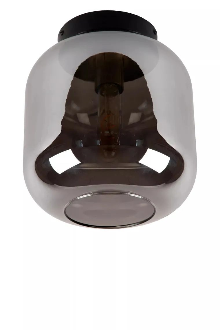 Joanet taklampe 25 cm - Svart/Røykfarget