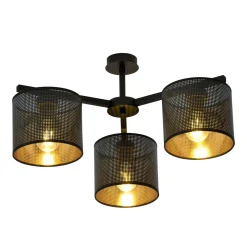Jordan taklampe 55 cm 3-lys - Svart/Gullfarget