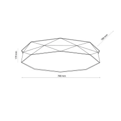 Kantoor taklampe 78 cm