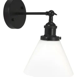 Kappa vegglampe 18 cm - Svart/Opal