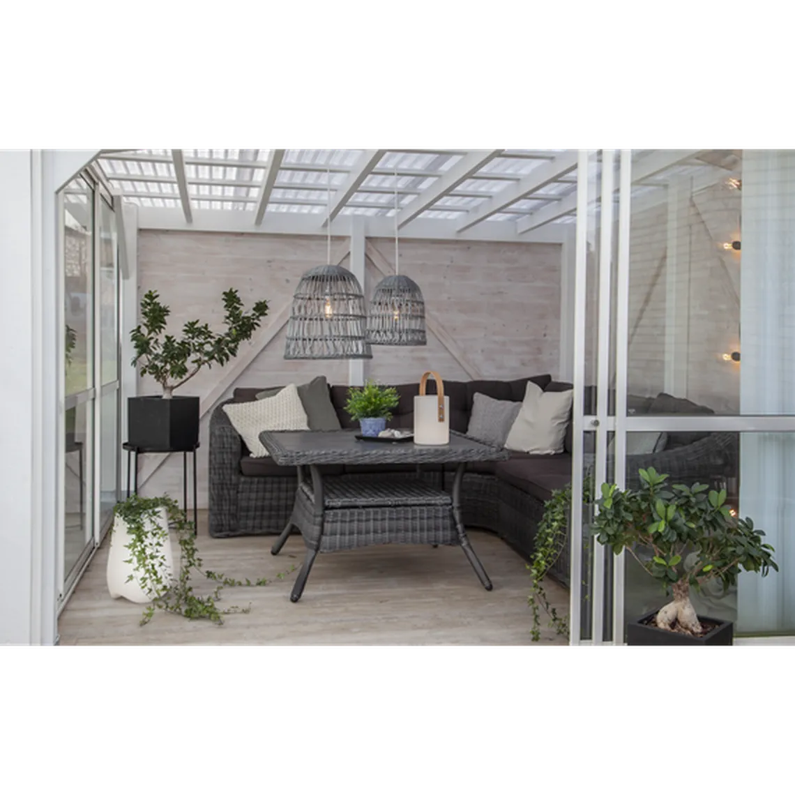 Knute utendørs lampeskjerm 48 cm IP44 - Grå