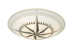 Kompass taklampe 42 - Hvit/svart/stål