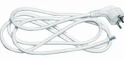 Ledning med vinklet plugg 3 meter 3x0,75 mm jordet - Hvit