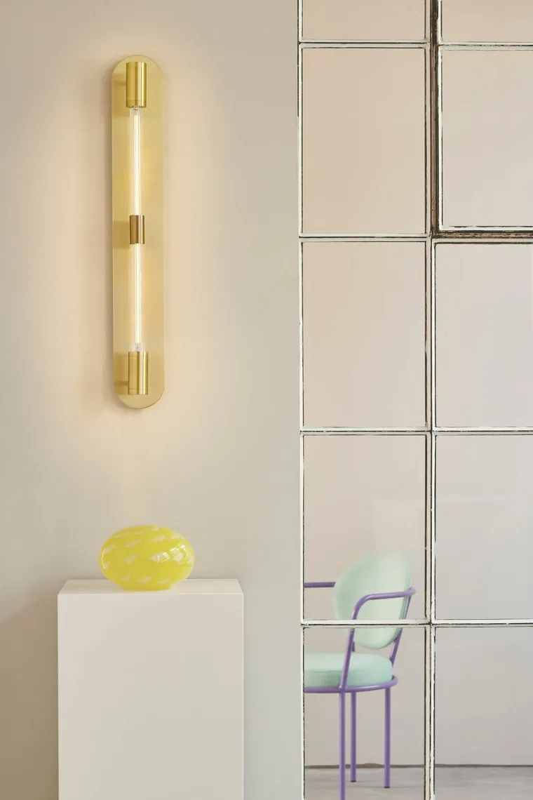 Liberty dobbel vegglampe - Messing