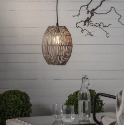 Linde utendørs lampeskjerm 24 cm IP44 - Grå/beige