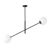 Linear taklampe 2 lys - Svart/Opal glass