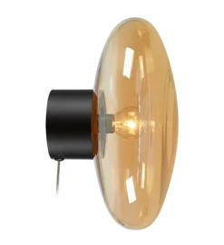 Locus vegg/taklampe - Svart/Amberfarget - Svart / Amber