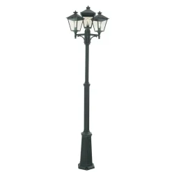 London 483 lyktestolpe 185-275 cm 3 lyktehoder - Svart