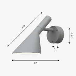 Louis Poulsen AJ 50 utendørs vegglampe - Aluminium