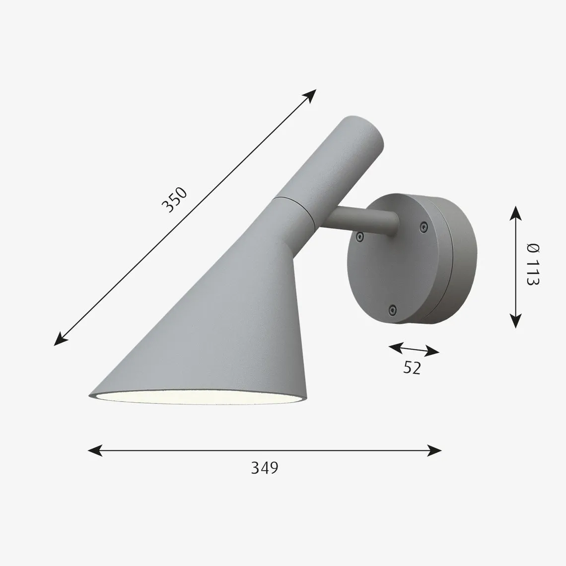 Louis Poulsen AJ 50 utendørs vegglampe - Aluminium
