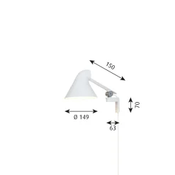 Louis Poulsen NJP kort vegglampe
