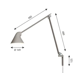 Louis Poulsen NJP lang vegglampe