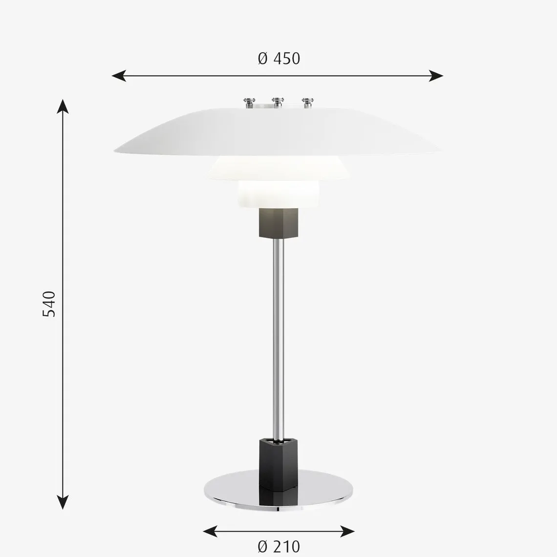Louis Poulsen PH 4/3 bordlampe Hvit
