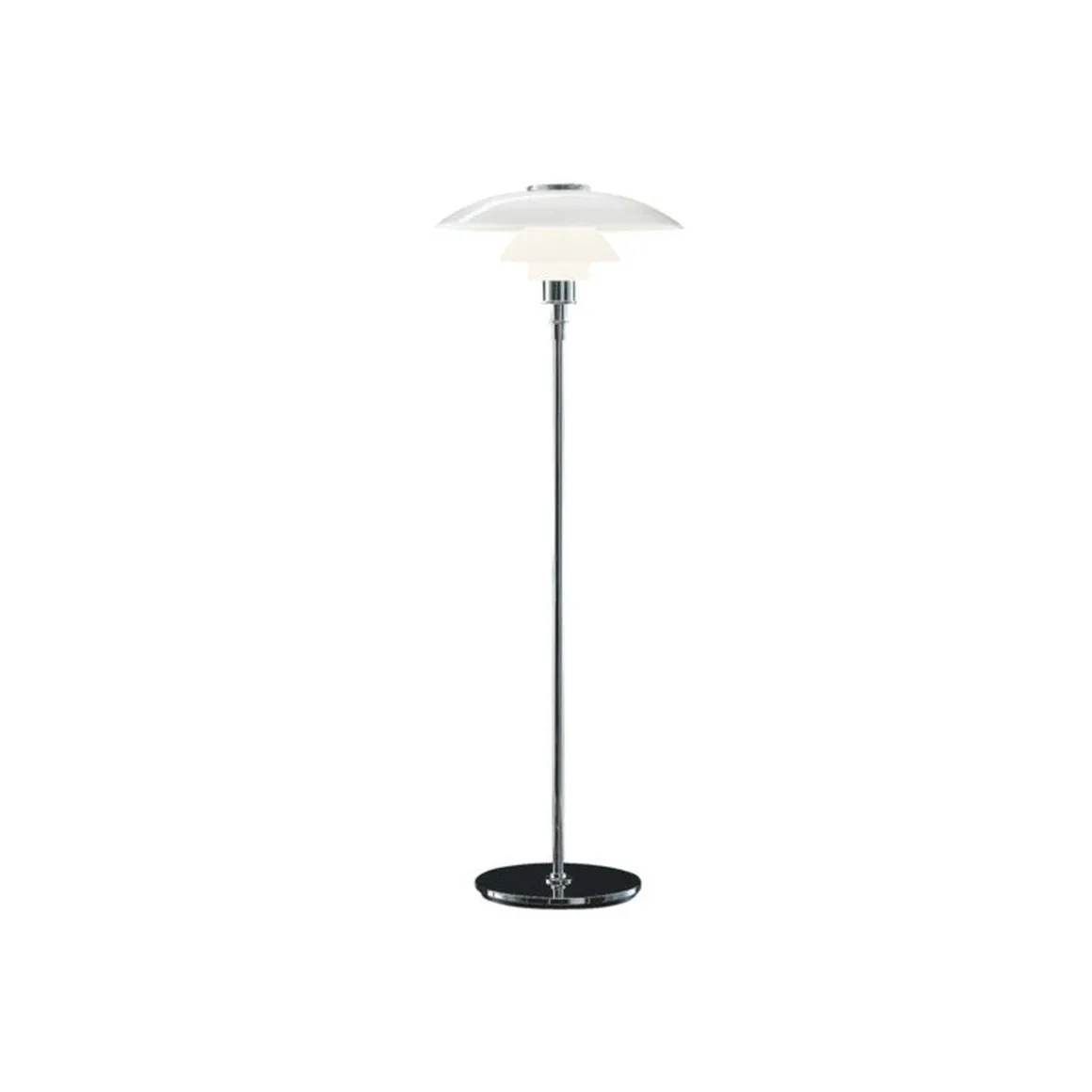 Louis Poulsen PH 4½-3½ gulvlampe Krom/Opalt glass
