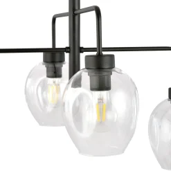 Lukka takpendel 4 lys- Svart/Klart glass