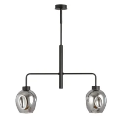 Lukka takpendel 2 lys- Svart/Røykfarget