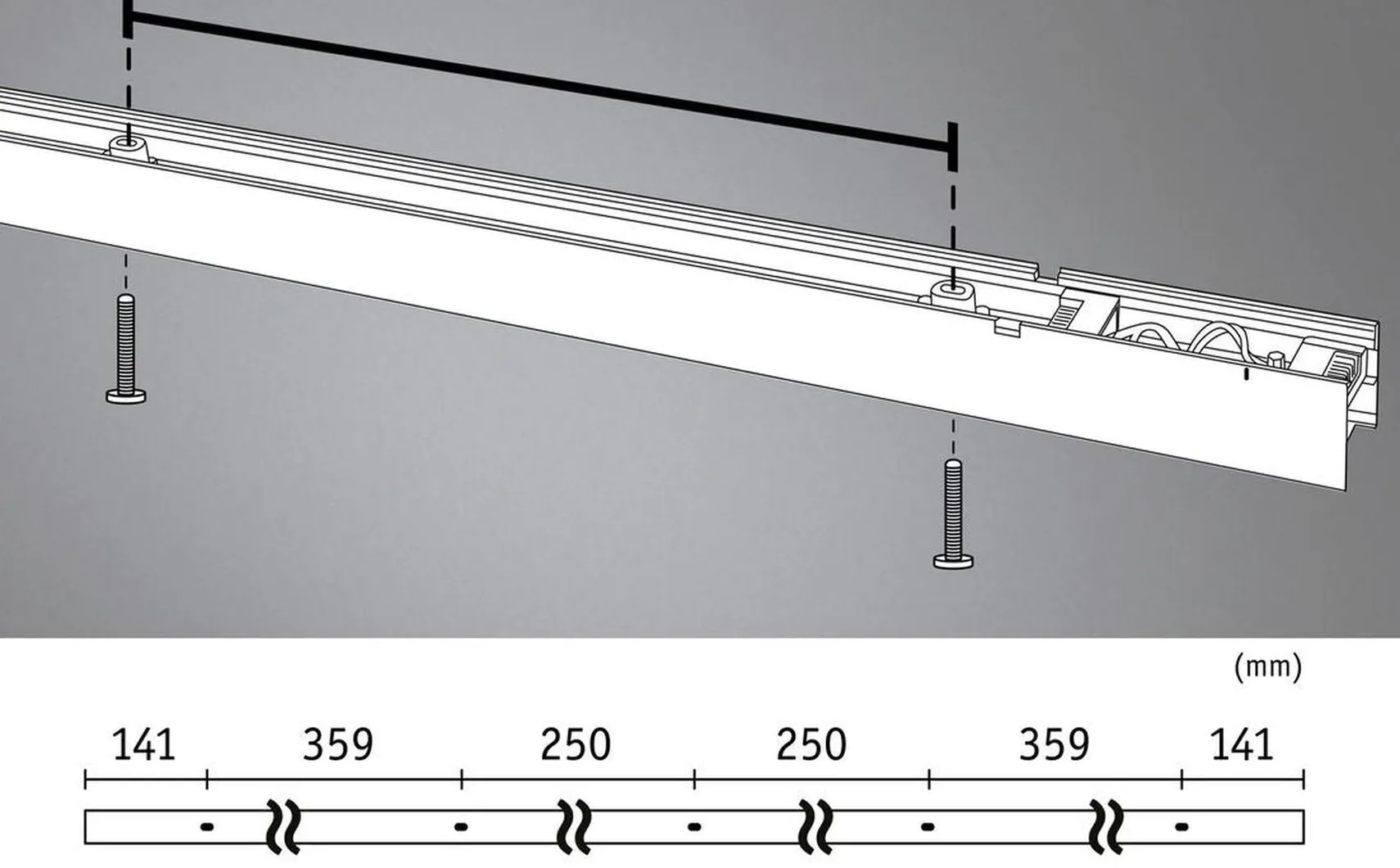 Lyskanal 1,5 meter til Linion kanalsystem 25,5W 3000 Kelvin