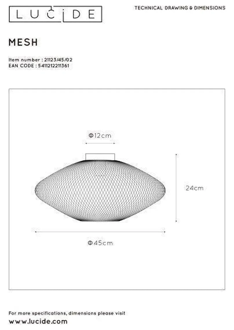 Mesh taklampe 45 cm
