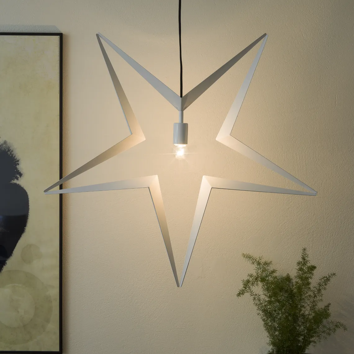 Metallstjerne 45 cm - Hvit