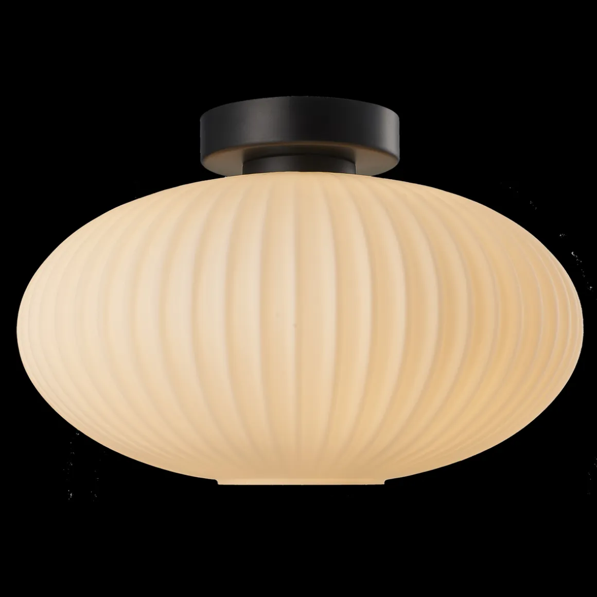 Mika taklampe 30 cm - Svart/Opal